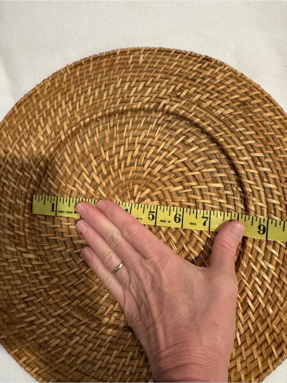 Set of 2 Woven Rattan Placemats Chargers 13.5” Boho Coastal Natural Round - Picture 12 of 12